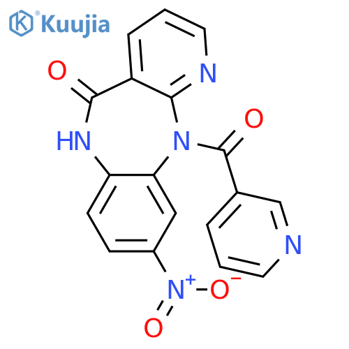 5H-Pyrido[2,3-b][1,5]benzodiazepin-5-one, 6,11-dihydro-9-nitro-11-(3-pyridinylcarbonyl)- structure