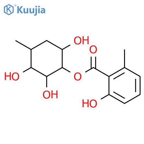 5-Methyl-1,2,3,4-cyclohexanetetrol; (1S,2R,3R,4S,5S)-form, 2-O-(2-Hydroxy-6-methylbenzoyl) structure
