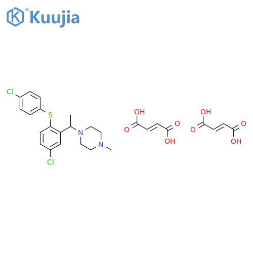 1-(1-{5-chloro-2-[(4-chlorophenyl)sulfanyl]phenyl}ethyl)-4-methylpiperazine di[(2E)-but-2-enedioate] structure