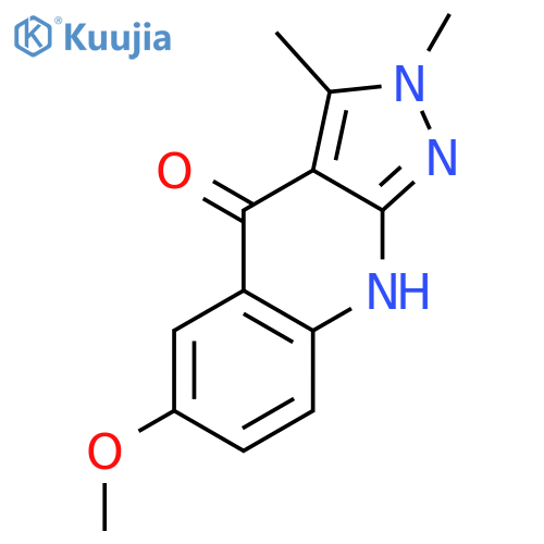 4H-Pyrazolo[3,4-b]quinolin-4-one, 2,9-dihydro-6-methoxy-2,3-dimethyl- structure