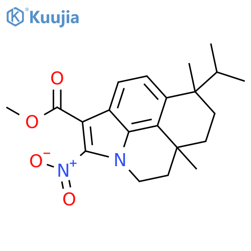 Benzo[de]pyrrolo[3,2,1-ij]quinoline-1-carboxylic acid, 4,5,5a,6,7,8-hexahydro-5a,8-dimethyl-8-(1-methylethyl)-2-nitro-, methyl ester structure