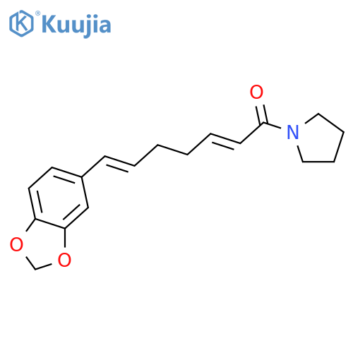 2,6-Heptadien-1-one,7-(1,3-benzodioxol-5-yl)-1-(1-pyrrolidinyl)-, (2E,6E)- structure