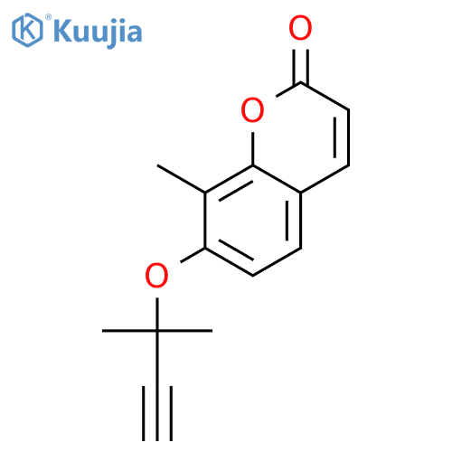 2H-1-Benzopyran-2-one, 7-[(1,1-dimethyl-2-propynyl)oxy]-8-methyl- structure