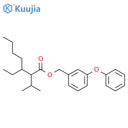 Heptanoicacid, 3-ethyl-2-(1-methylethyl)-, (3-phenoxyphenyl)methyl ester structure