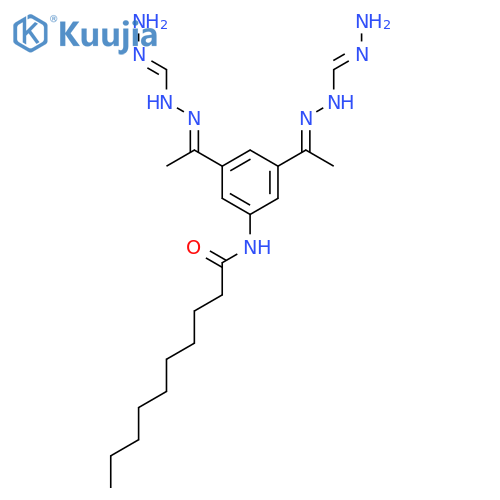 N-[3,5-bis[N-(methanehydrazonoylamino)-C-methylcarbonimidoyl]phenyl]decanamide structure