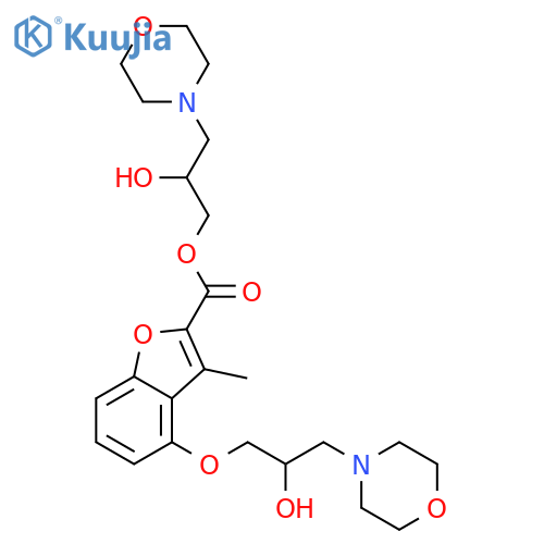 2-Benzofurancarboxylic acid, 4-[2-hydroxy-3-(4-morpholinyl)propoxy]-3-methyl-, 2-hydroxy-3-(4-morpholinyl)propyl ester structure