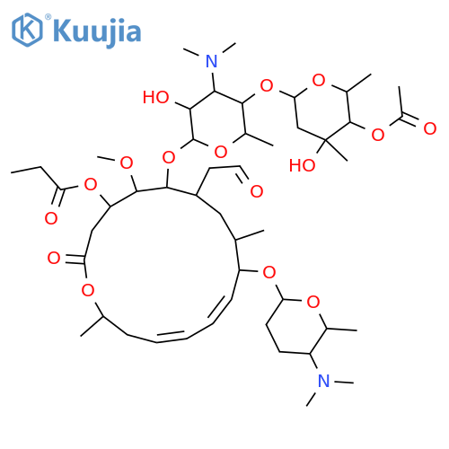Leucomycin V,9-O-[(2R,5S,6R)-5-(dimethylamino)tetrahydro-6-methyl-2H-pyran-2-yl]-,4B-acetate 3-propanoate structure