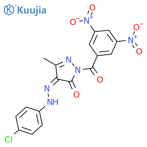 1H-Pyrazole-4,5-dione, 1-(3,5-dinitrobenzoyl)-3-methyl-, 4-[(4-chlorophenyl)hydrazone] structure
