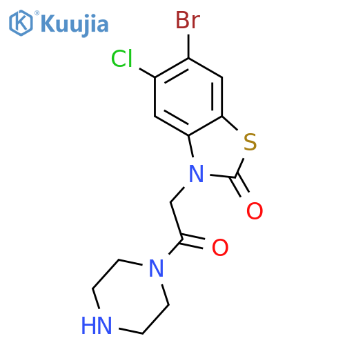 Piperazine, 1-[(6-bromo-5-chloro-2-oxo-3(2H)-benzothiazolyl)acetyl]- structure