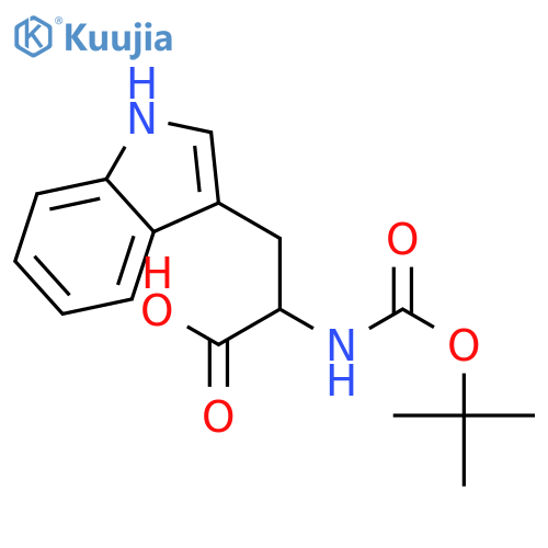 2-{(tert-butoxy)carbonylamino}-3-(1H-indol-3-yl)propanoic acid structure