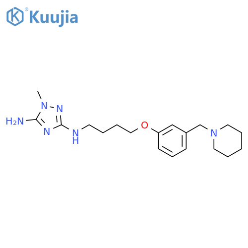 1H-1,2,4-Triazole-3,5-diamine, 1-methyl-N3-[4-[3-(1-piperidinylmethyl)phenoxy]butyl]- structure
