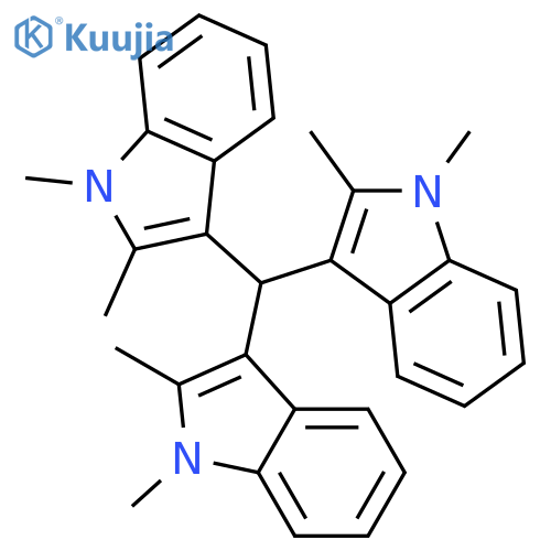 3-[bis(1,2-dimethylindol-3-yl)methyl]-1,2-dimethylindole structure