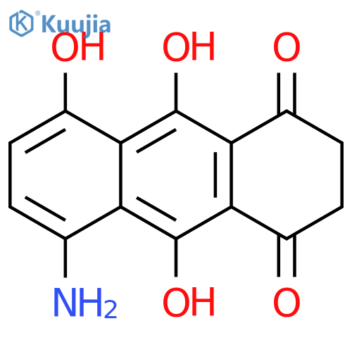 1,4-Anthracenedione, 5-amino-2,3-dihydro-8,9,10-trihydroxy- structure
