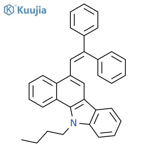 11-butyl-5-(2,2-diphenylethenyl)benzo[a]carbazole structure