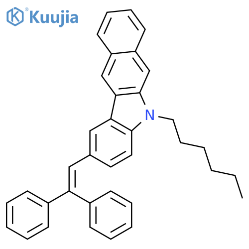 2-(2,2-diphenylethenyl)-5-hexylbenzo[b]carbazole structure