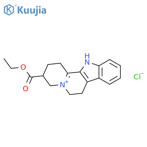 1H-Indolo[2,3-a]quinolizin-5-ium, 3-(ethoxycarbonyl)-2,3,4,6,7,12-hexahydro-, chloride, (±)- structure