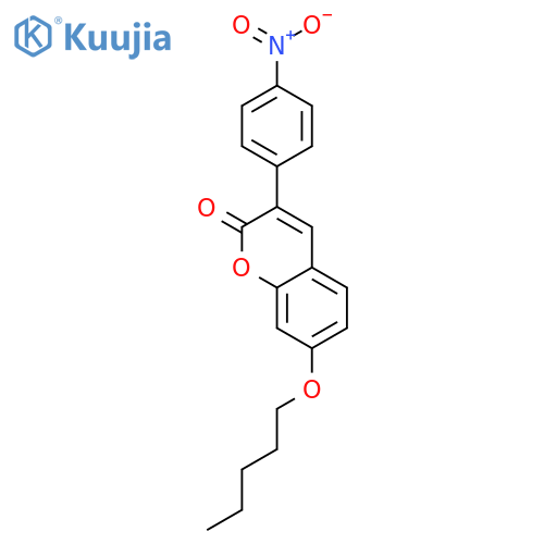 2H-1-Benzopyran-2-one, 3-(4-nitrophenyl)-7-(pentyloxy)- structure