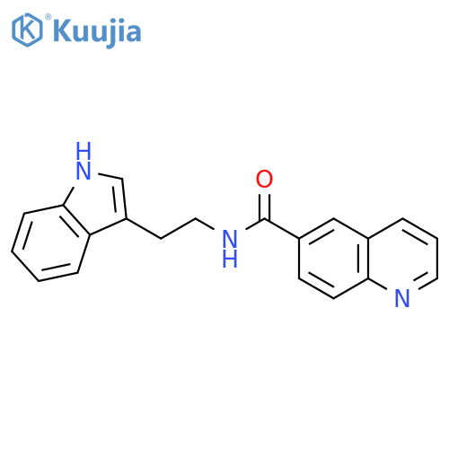 N-[2-(1H-indol-3-yl)ethyl]quinoline-6-carboxamide structure
