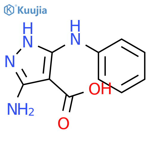 1H-Pyrazole-4-carboxylic acid, 3-amino-5-(phenylamino)- structure