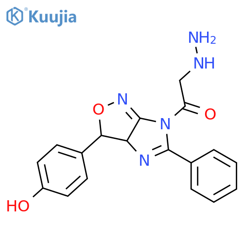 3H-Imidazo[4,5-c]isoxazole, 6-(hydrazinoacetyl)-3a,6-dihydro-3-(4-hydroxyphenyl)-5-phenyl- structure