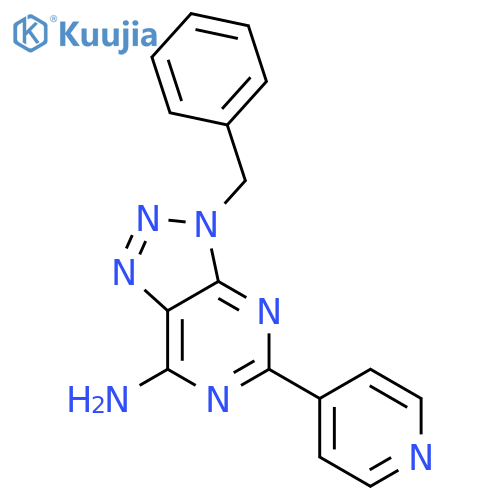 3H-1,2,3-Triazolo[4,5-d]pyrimidin-7-amine, 3-(phenylmethyl)-5-(4-pyridinyl)- structure