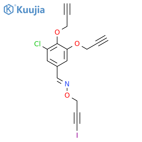Benzaldehyde, 3-chloro-4,5-bis(2-propynyloxy)-, O-(3-iodo-2-propynyl)oxime structure