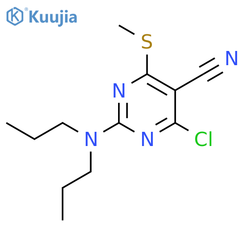 5-PYRIMIDINECARBONITRILE, 4-CHLORO-2-(DIPROPYLAMINO)-6-(METHYLTHIO)- structure