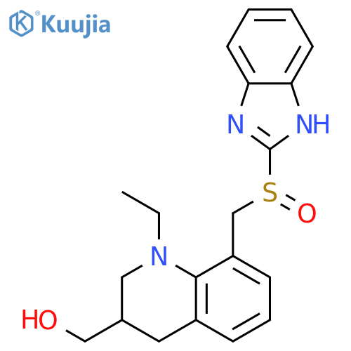 3-Quinolinemethanol, 8-[(1H-benzimidazol-2-ylsulfinyl)methyl]-1-ethyl-1,2,3,4-tetrahydro- structure