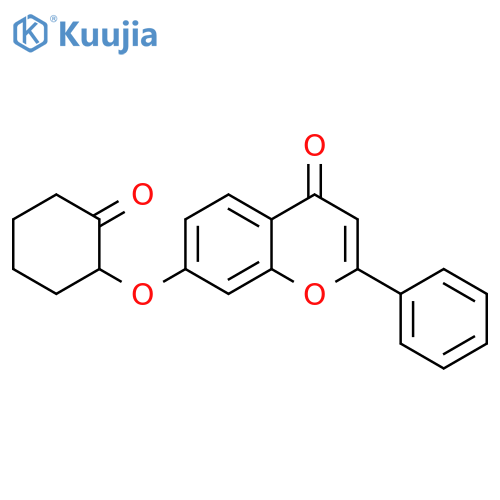 4H-1-Benzopyran-4-one, 7-[(2-oxocyclohexyl)oxy]-2-phenyl- structure
