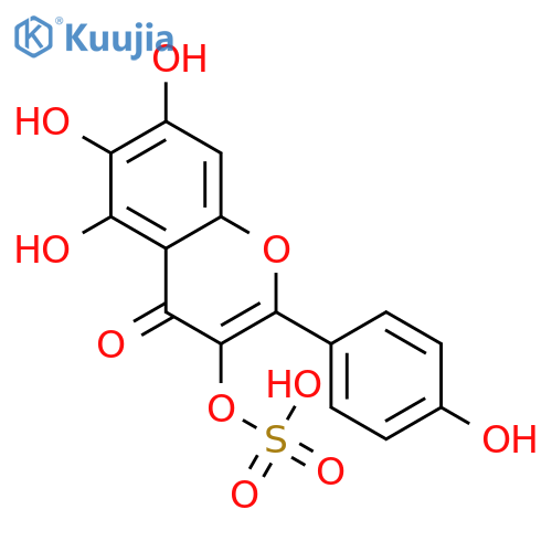 4H-1-Benzopyran-4-one, 5,6,7-trihydroxy-2-(4-hydroxyphenyl)-3-(sulfooxy)- structure
