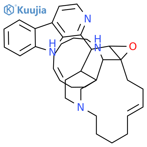 10H,12H-15a,11-[3]Octenooxireno[m]pyrido[3,4-j]-1-benzazacycloundecine,1,2,3,4,5,8,9,13,13a,14,14a,15b-dodecahydro-14-(9H-pyrido[3,4-b]indol-1-yl)-,(6Z,9aR,13aS,14R,14aS,15aR,15bR,18Z)- structure