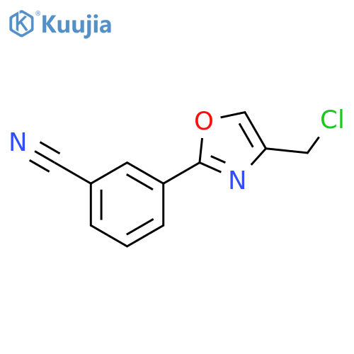 3-4-(chloromethyl)-1,3-oxazol-2-ylbenzonitrile structure