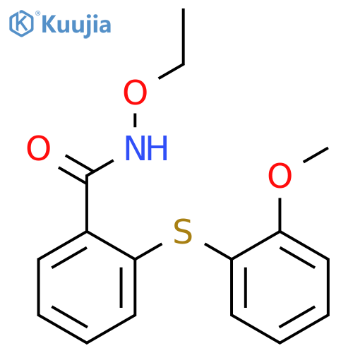 Benzamide, N-ethoxy-2-[(2-methoxyphenyl)thio]- structure