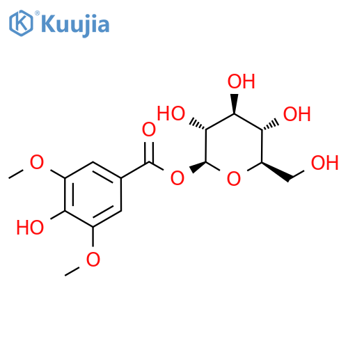 1-O-(4-Hydroxy-3,5-dimethoxybenzoyl)-β-D-glucopyranose structure