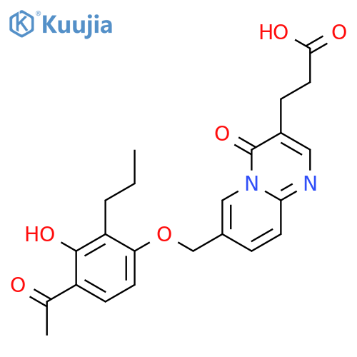 4H-Pyrido[1,2-a]pyrimidine-3-propanoic acid, 7-[(4-acetyl-3-hydroxy-2-propylphenoxy)methyl]-4-oxo- structure