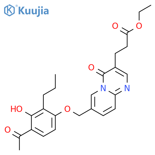 4H-Pyrido[1,2-a]pyrimidine-3-propanoic acid, 7-[(4-acetyl-3-hydroxy-2-propylphenoxy)methyl]-4-oxo-, ethyl ester structure
