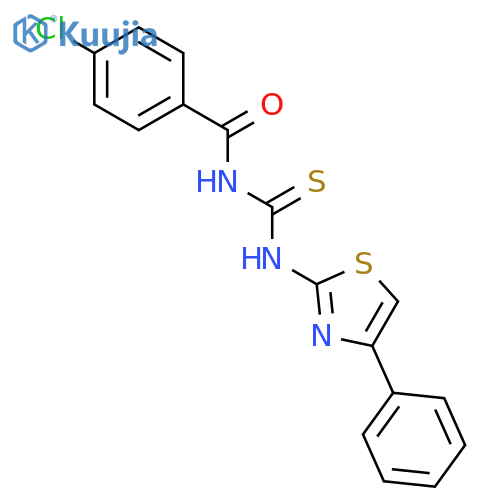Benzamide, 4-chloro-N-[[(4-phenyl-2-thiazolyl)amino]thioxomethyl]- structure