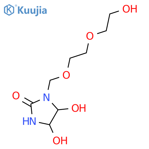 4,5-dihydroxy-1-[2-(2-hydroxyethoxy)ethoxymethyl]imidazolidin-2-one structure