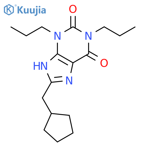 1H-Purine-2,6-dione, 8-(cyclopentylmethyl)-3,7-dihydro-1,3-dipropyl- structure