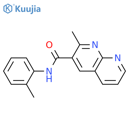 2-methyl-N-(2-methylphenyl)-1,8-naphthyridine-3-carboxamide structure