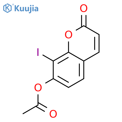 (8-iodo-2-oxochromen-7-yl) acetate structure