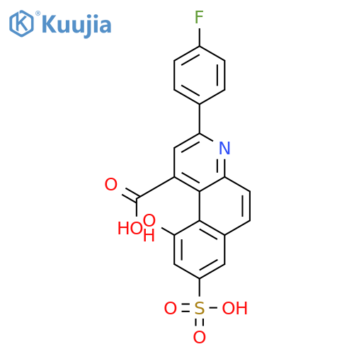 Benzo[f]quinoline-1-carboxylic acid, 3-(4-fluorophenyl)-10-hydroxy-8-sulfo- structure