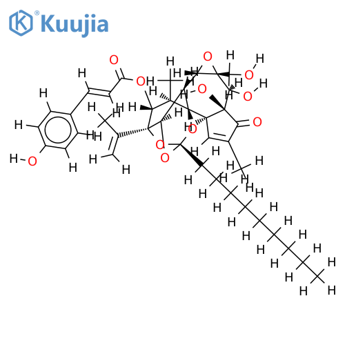 5beta-hydroxyresiniferonol-6alpha,7alpha-epoxy-12beta-coumaroyloxy-9,13,14-ortho-decanoate structure