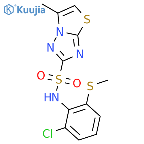 Thiazolo[3,2-b][1,2,4]triazole-2-sulfonamide, N-[2-chloro-6-(methylthio)phenyl]-6-methyl- structure