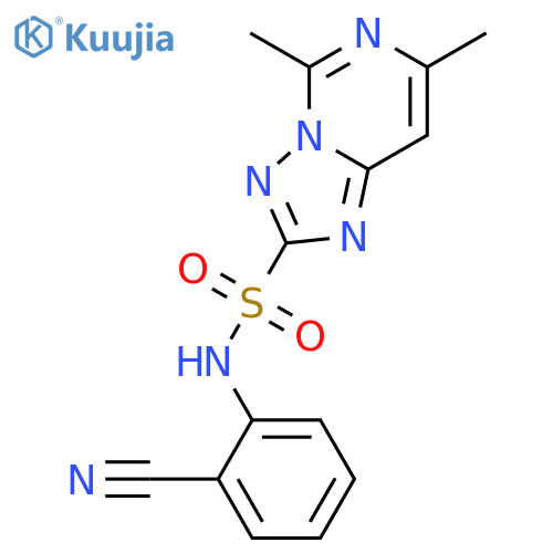 [1,2,4]Triazolo[1,5-c]pyrimidine-2-sulfonamide, N-(2-cyanophenyl)-5,7-dimethyl- structure