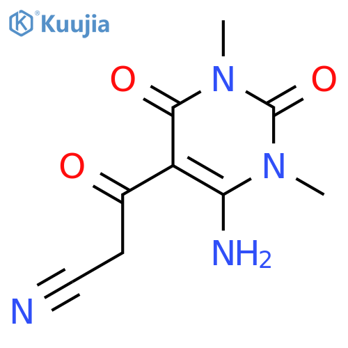 3-(6-Amino-1,3-dimethyl-2,4-dioxo-1,2,3,4-tetrahydropyrimidin-5-yl)-3-oxopropanenitrile structure