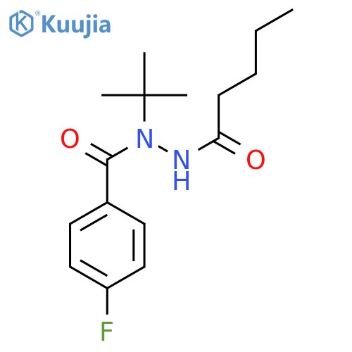 BENZOIC ACID, 4-FLUORO-, 1-(1,1-DIMETHYLETHYL)-2-(1-OXOPENTYL)HYDRAZIDE structure