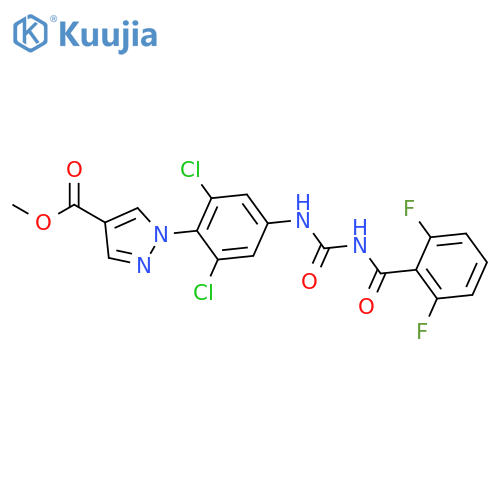 1H-Pyrazole-4-carboxylic acid, 1-[2,6-dichloro-4-[[[(2,6-difluorobenzoyl)amino]carbonyl]amino]phenyl]-, methyl ester structure
