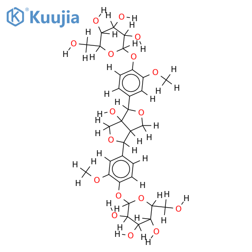 (+)-1-hydroxypinoresinol 4',4"-di-O-beta-D-glucopyranoside structure