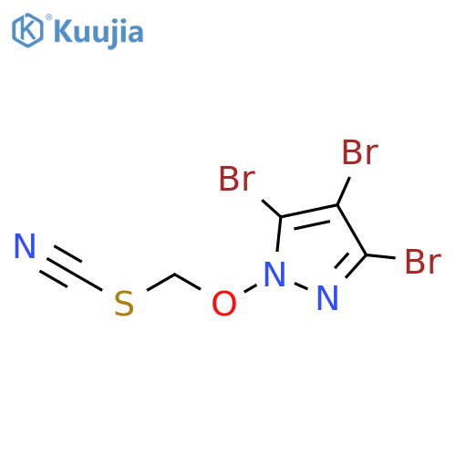 Thiocyanic acid, [(3,4,5-tribromo-1H-pyrazol-1-yl)oxy]methyl ester structure